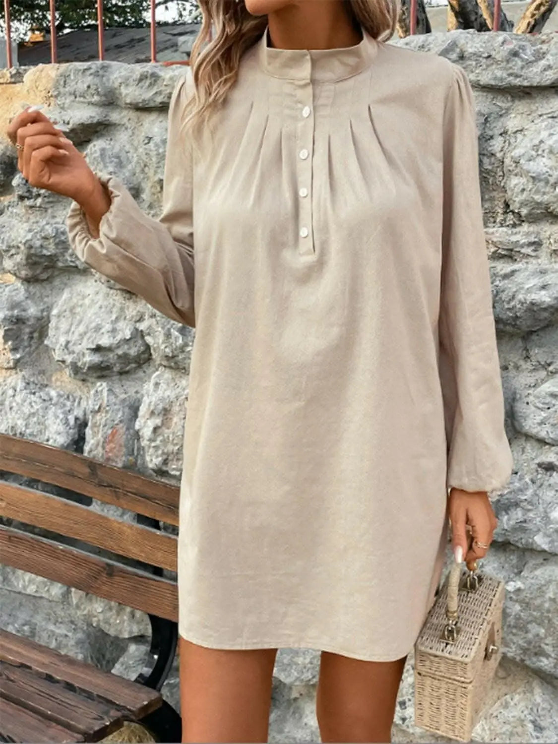 Chic cotton mini dress with sheer details - Love Salve